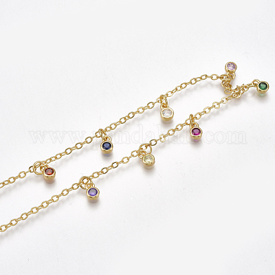 Латунные кубического циркония кулон ожерелья NJEW-S418-02-1