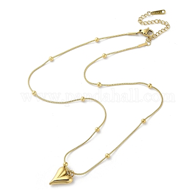 Ожерелья с подвеской в форме сердца из нержавеющей стали 304 NJEW-Z026-01G-1