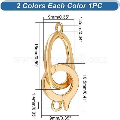 2 шт. 2 цвета 925 застежки из стерлингового серебра STER-AR0001-03-1