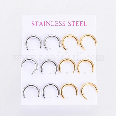 Серьги-гвоздики из нержавеющей стали 304 EJEW-I235-05-1