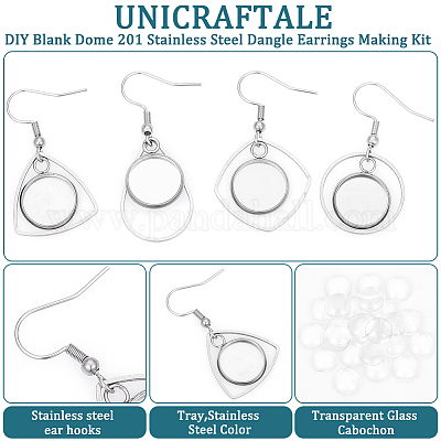 Набор для самостоятельного изготовления подвесных сережек из нержавеющей стали «пустой купол» 201 STAS-UN0057-23-1