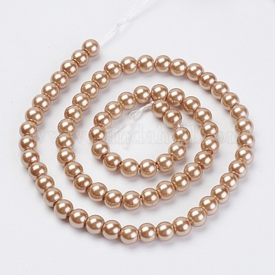 Экологичные нити жемчужных бусин из окрашенного стекла HY-A008-6mm-RB045-1