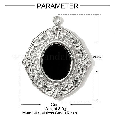 Подвески из акрила из нержавеющей стали 304 STAS-OY001-41P-1