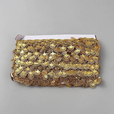 Лента с отделкой из полиэстерового кружева с бахромой и кисточкой из железных подвесок OCOR-WH0078-337B-1-1