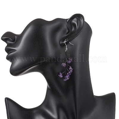 3 пара серег-подвесок из хирургической нержавеющей стали 316 с бусинами из стеклянного стекла EJEW-TA00774-1