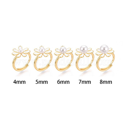 Цветочная латунная эмаль регулируемые кольца KK-T079-29G-1