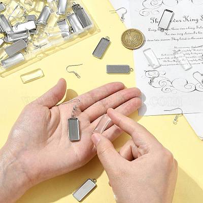 Наборы для изготовления прямоугольных сережек-подвесок своими руками DIY-FS0009-20-1