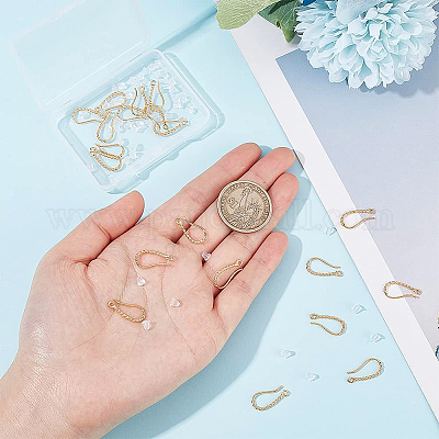 10 пара латунных крючков для сережек в форме витой веревки KK-BC0008-53-1