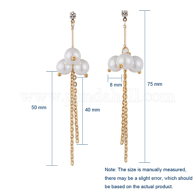 Серьги-гвоздики с экологически чистым стеклом и жемчугом EJEW-JE03813-01-1