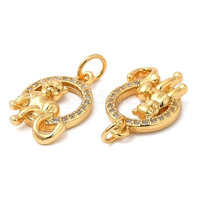 Латунные микро проложить кубического циркония подвески KK-P236-05G-1