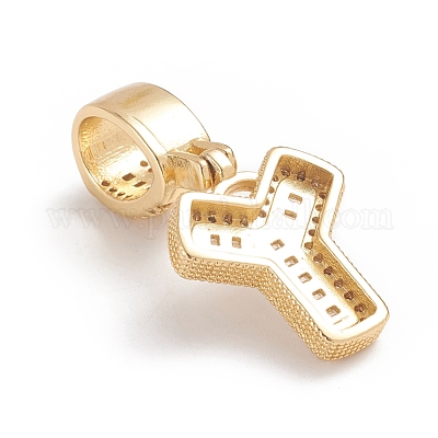 Латунные микро проложить кубического циркония подвески ZIRC-G165-13G-Y-1