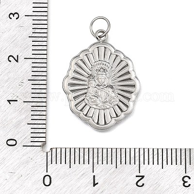 Подвески из нержавеющей стали 304 на тему Девы Марии STAS-I356-05P-04-1