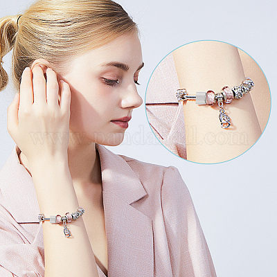 40 шт. 4 стиля 201 нержавеющая сталь скользящие подвески/слайдерные бусины STAS-BC0003-65-1