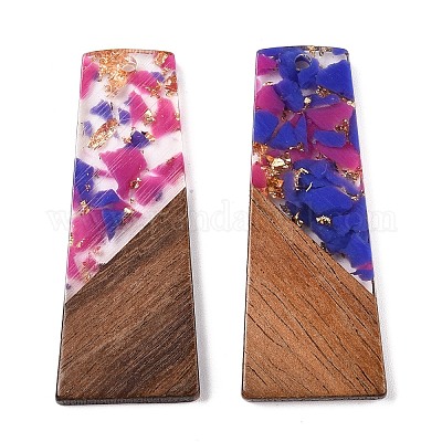 Подвески из непрозрачной смолы и ореха RESI-T058-04F-1