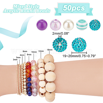 1 набор из 5 круглых бусин из смолы RESI-PH0001-98A-1