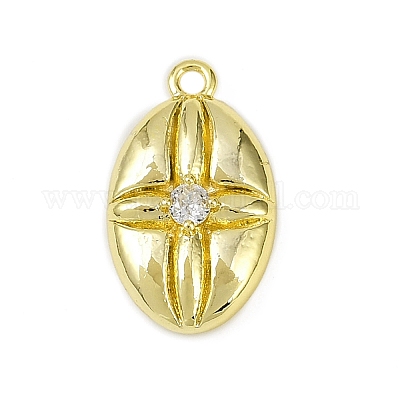 Подвески из латуни с прозрачным фианитом KK-L238-27G-1