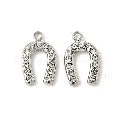 Подвески из нержавеющей стали 304 со стразами STAS-V015-12P-1