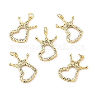 Латунные микропаве прозрачные подвески с фианитом KK-E068-VB184-1