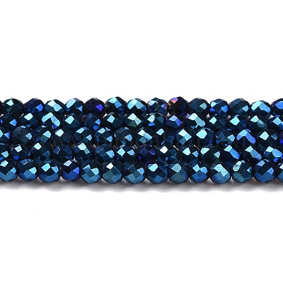 Стеклянные бусины с гальваническим покрытием  GLAA-H021-01A-FP03-1