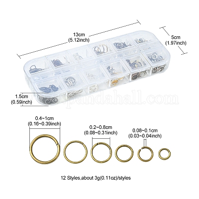12 стиль наборы колец для прыжков из латуни и железа своими руками DIY-FS0004-12-1
