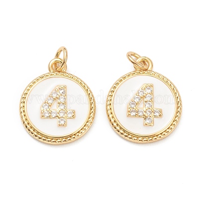 Латунные микропаве прозрачные кубические циркониевые подвески ZIRC-J040-44G-04-1