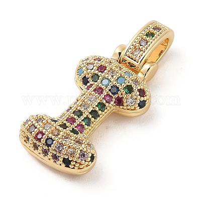 Латунные микро проложить кубического циркония подвески ZIRC-P121-01G-I-1