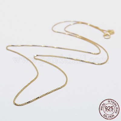 925 стерлингового серебра цепи коробки ожерелья STER-F039-40cm-04G-1