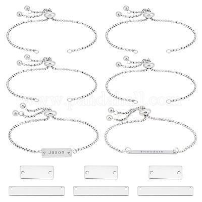 Набор для изготовления браслета-слайдера с прямоугольной штамповкой своими руками DIY-UN0005-57-1