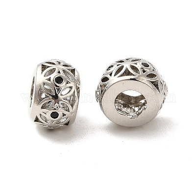 Реечное покрытие латунь микро паве кубический цирконий европейские бусины KK-C010-01-1