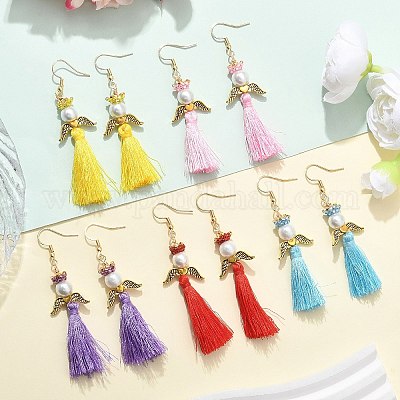 Серьги-подвески из нержавеющей стали 304 «ангел» EJEW-MZ00409-1