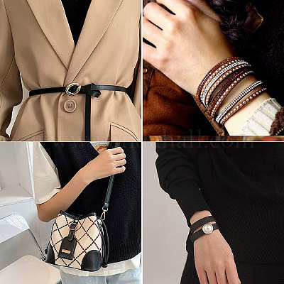 Плоский шнур из искусственной кожи&nbsp;LC-WH0006-05C-01-1