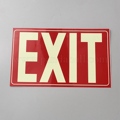 Светящиеся водонепроницаемые самоклеящиеся наклейки из ПВХ с предупреждением о выходе FIND-WH0139-654-1