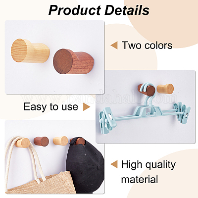 6 комплект вешалок-крючков из дерева 2 цветов AJEW-GA0006-46-1