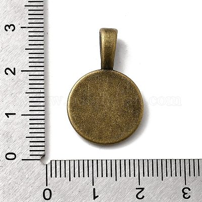 Плоские круглые сеттинги сплава кулон кабошон PALLOY-N0088-27AB-NF-1