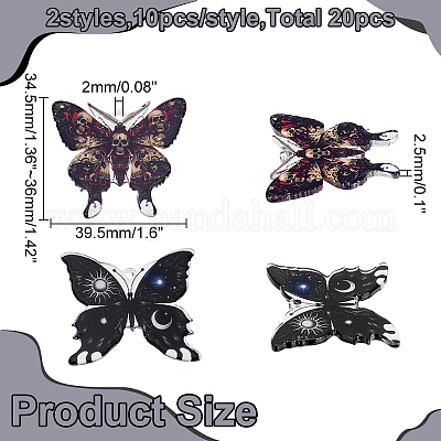 20шт 2 стиля акриловые подвески с принтом&nbsp;OACR-WR0001-10-1