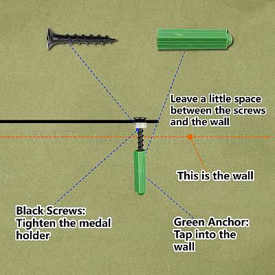 Спортивная тема железная вешалка для медалей настенная стойка для дисплея ODIS-WH0055-165-1