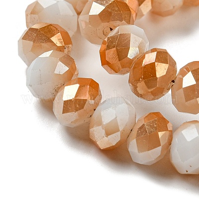 Стеклянные бусины с гальваническим покрытием  GLAA-K027-FR-A-M-1