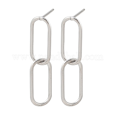 Овальные серьги-гвоздики из нержавеющей стали 316 EJEW-D339-04P-1