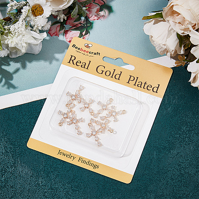 10шт латунные прозрачные подвески из кубического циркония KK-BBC0015-95-1