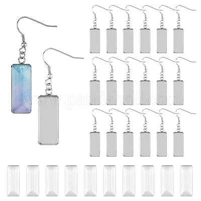 Набор для самостоятельного изготовления сережек в форме прямоугольного купола STAS-DC0015-38-1