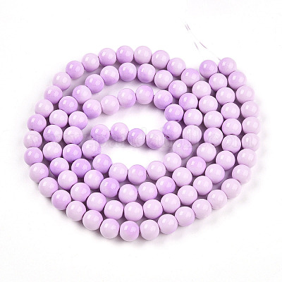 Выпечка окрашенные стеклянные бусины пряди DGLA-N012-8mm-02-1