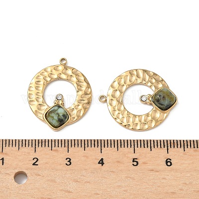 Кулоны с натуральной африканской бирюзой (яшмой) STAS-L022-527G-1