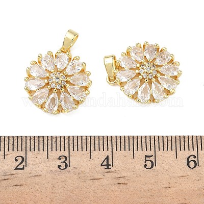 Латунные микро проложить кубического циркония подвески KK-L256-22G-1