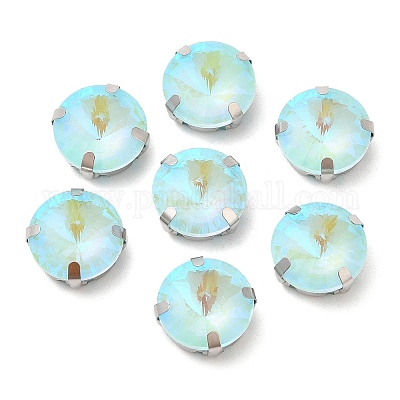 Мокко флуоресцентный(ми) плоский круглый пришитый страз GGLA-M006-02A-P03-1