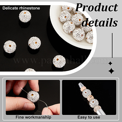 20 шт. бусины из полимерной глины со стразами RB-PH0001-47-1