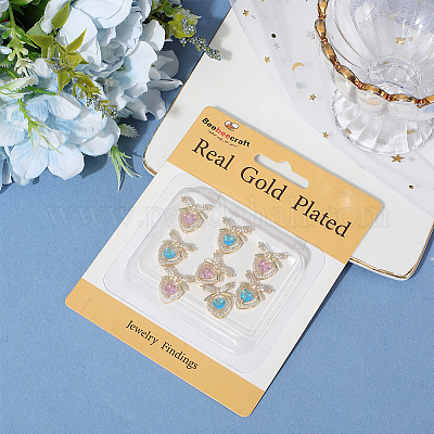 8 шт. 2 цвета латунные подвески с микропаве и кубическим цирконием KK-BBC0019-71-1