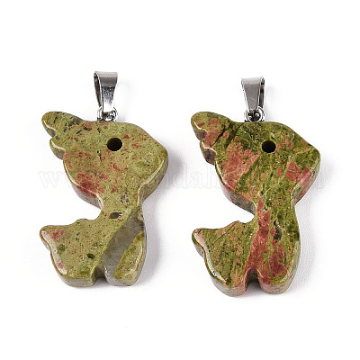 Природные подвески Unakite G-T144-11H-1