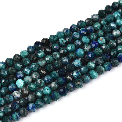 Натуральные бусы из хризоколлы и лазурита G-T143-15-1