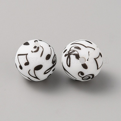 Печатные силиконовые фокальные бусины SIL-WH0003-14-1