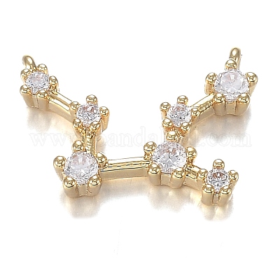 Кулоны из латуни с прозрачным фианитом ZIRC-F120-019G-03-1